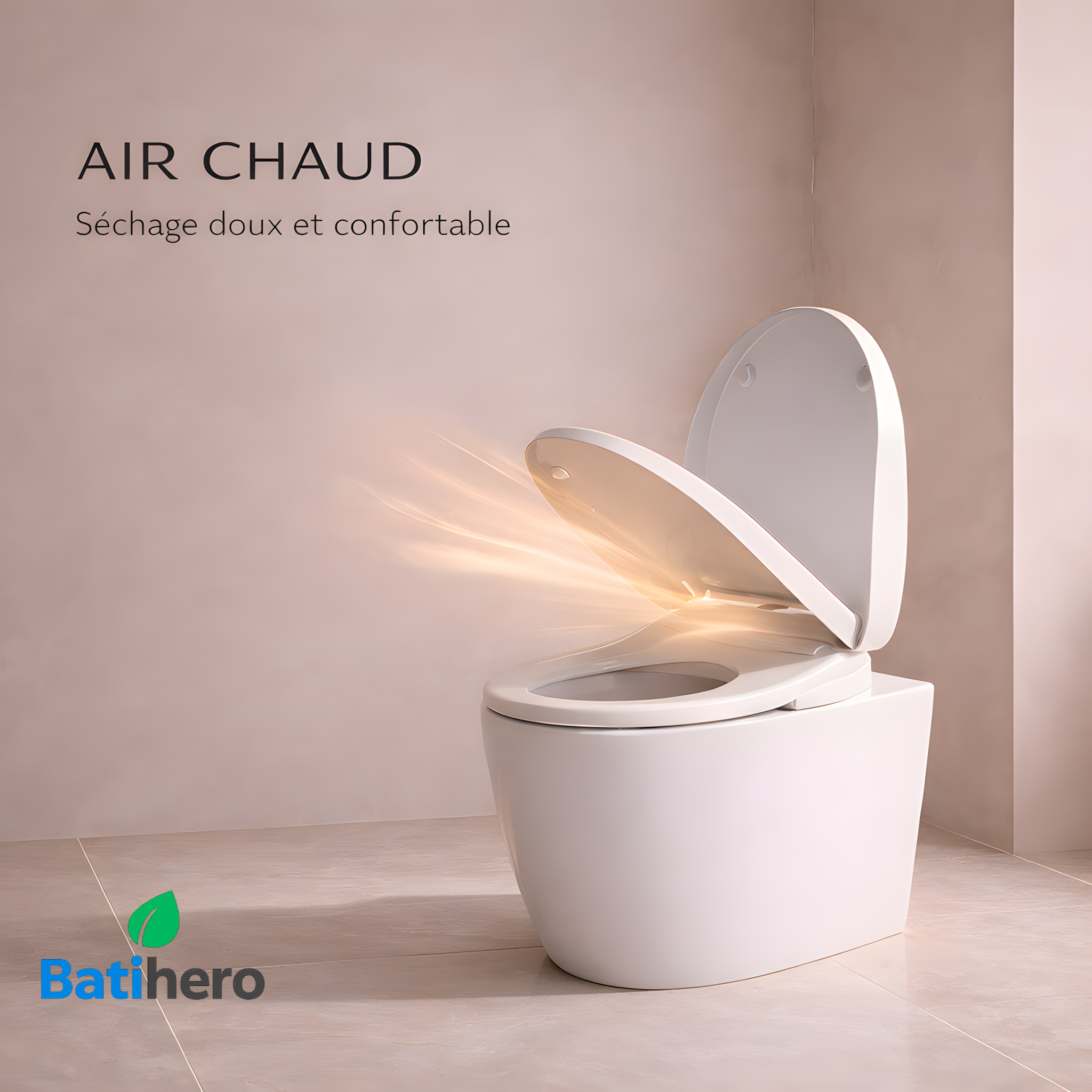 BATIHERO Marque Française – Abattant WC Japonais Chauffant à Ouverture Automatique