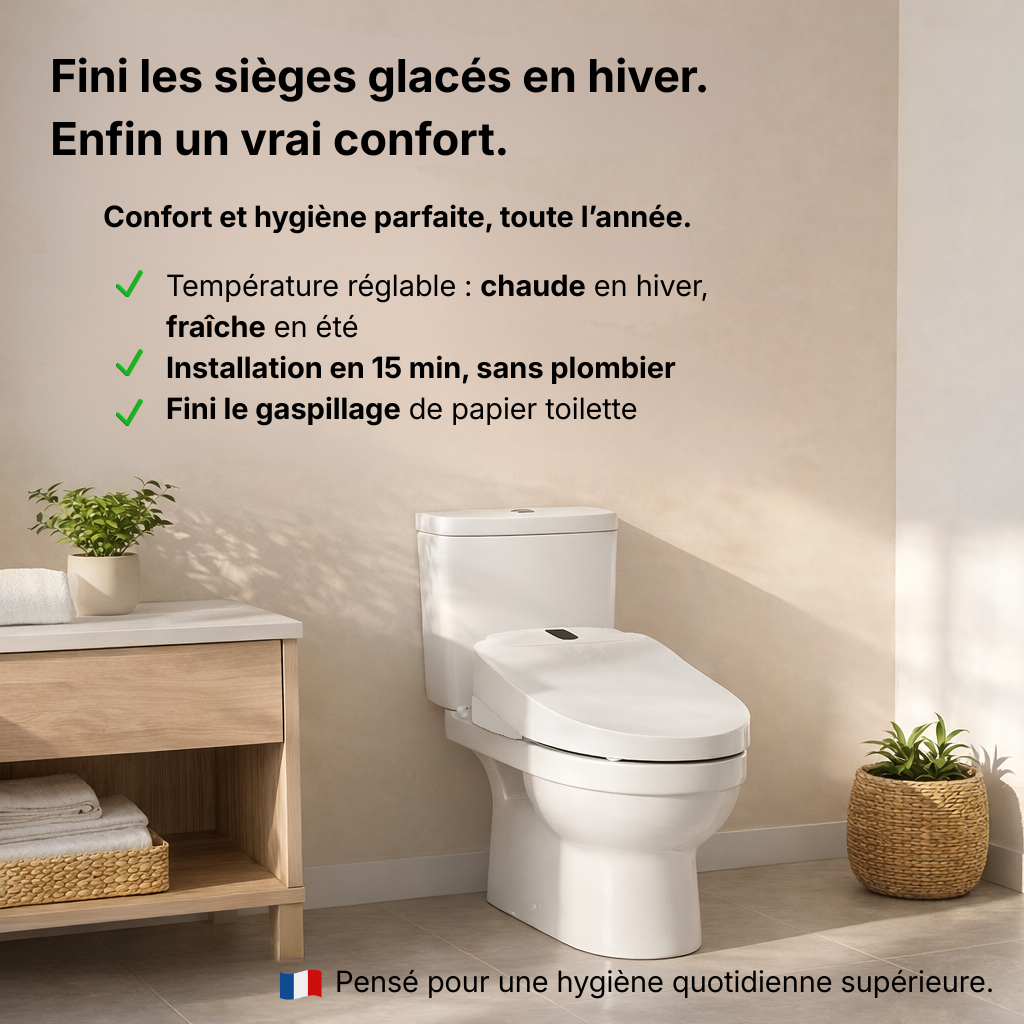 BATIHERO Marque Française – Abattant WC Japonais Chauffant à Ouverture Automatique