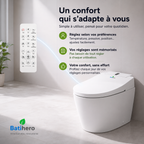 Abattant WC japonais BATIHERO avec télécommande pour un confort personnalisé au quotidien.