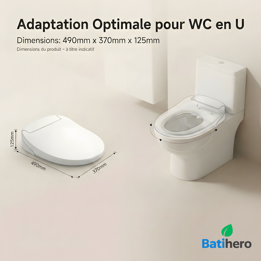 Abattant WC intelligent chauffant avec lavage et séchage